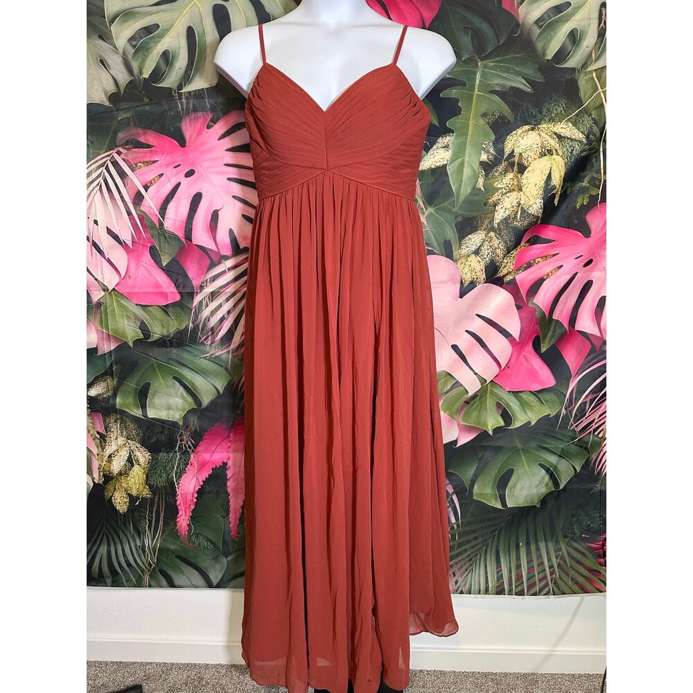 Azazie formal rust red dress size A12